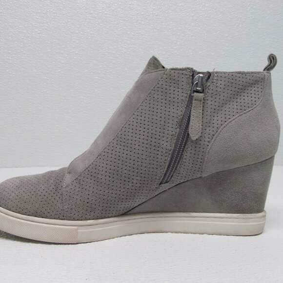 Linea Paolo Felicia Gray Suede Leather Platform Wedge Sneaker size 9 - Picture 2 of 11